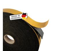 The Felt Store Cinta de fieltro autoadhesiva, 30 mm de ancho, 1,5 mm de grosor, 20 m de largo, negra, cinta de sellado de fieltro - Made in Germany