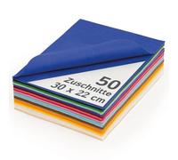 The Felt Store Cortes de Fieltro sintético, selección colorada, sobre Todo en Colores Pastel, apr. 22 x 30 cm - 50 Piezas