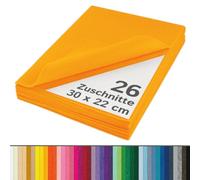 The Felt Store Fieltro para Manualidades 1,6 mm Dorado, 26 Placas de Fieltro de Aprox. 30 x 22 cm (1 cm más Anchas Que DIN A4), Lavable, Ideal para Manualidades de Fieltro con niños