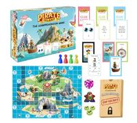 The Fidget Game Pirate Island, juego de comprensión de lectura para niños, grados K-2, edades 5-8, juego de mesa de elementos de historia, inferencia de construcción, habilidades de secuenciación y