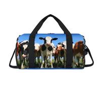 The Field On Calve - Bolsa deportiva con compartimento para zapatos, vaca, para fin de semana, viajes, gimnasio, organizador de equipaje para mujeres, hombres, niños y niñas