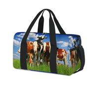 The Field On Calves - Bolsa deportiva de lona para niños, niñas, niños, mujeres, hombres, vacas, durante la noche, fin de semana, bolsa de viaje para llevar al gimnasio, bolsas de lona casuales