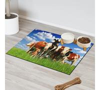 The Field On Calves - Tapete de alimentación de mascotas para gatos, perros, cuenco de agua, tapetes de alimentación de vacas, tapetes de alimentación de mascotas, absorbente y antideslizante