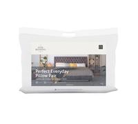 The Fine Bedding Company - Paquete de 2 Almohadas de Lujo para Uso Diario - Par de Almohadas de Apoyo Medio para Dormir de Espalda y de Lado. Funda cómoda y Suave al Tacto 100% algodón - Calidad de