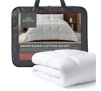 The Fine Bedding Company SmartDown - Edredón de algodón para Cama Individual de 4,5 TOG, edredón de Verano con Eco Smartfil Reciclado, hipoalergénico y Lavable, Calidad de Hotel, tamaño Individual