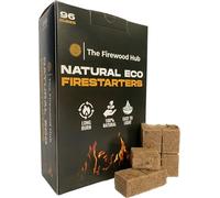The Firewood Hub 96 encendedores ecológicos de madera natural-Encendedores de fuego de fibra de madera sostenible,perfectos para quemadores de madera,hogueras,hornos de pizza y barbacoas