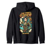 The First Coder Ada Lovelace Steampunk Tech Codificación gráfica Sudadera con Capucha