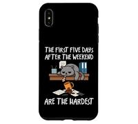 The First Five Days Work Cat Lovers - Camiseta divertida de oficina Carcasa para iPhone XS Max