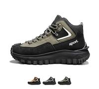The First Young Shoes Men, Thefirstyoung Steeltoe Boots Safety Work Orthopedic Hiking Boots, Breathable and Durable Boots (Green,46)