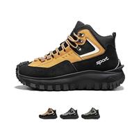 The First Young Shoes Men, Thefirstyoung Steeltoe Boots Safety Work Orthopedic Hiking Boots, Breathable and Durable Boots (Khaki,39)
