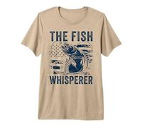 The Fish Whisperer US Flag Funny Fishing Camiseta Premium