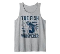 The Fish Whisperer US Flag Funny Fishing Camiseta sin Mangas