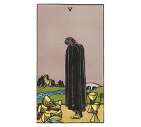 The Five of Cups: 156 College Ruled Lined Pages (78 leaves), 5x8 Notebook, Journal, Diary, Planner featuring image of The Five of Cups Tarot card