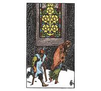 The Five of Pentacles: 156 College Ruled Lined Pages (78 leaves), 5x8 Notebook, Journal, Diary, Planner featuring image of The Five of Pentacles Tarot card