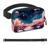The Flamingo in the Sky-762 - Riñonera de estilo unisex: riñoneras de moda, bolsas cruzadas deportivas delgadas a la moda para correr, senderismo, senderismo, mujer, hombre, multicolor, 1.5 x 9.0 x