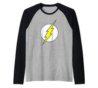 The Flash Distressed Logo Camiseta Manga Raglan