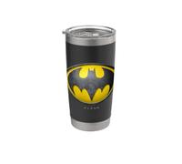 The Flash Movie Batman Logo Black and Yellow Vaso térmico de acero inoxidable de doble pared