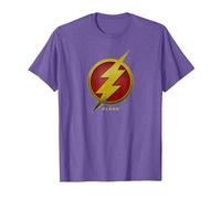 The Flash Movie Flash Symbol Camiseta, Hombre, Morado Jaspeado, XXL