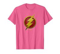 The Flash Movie Flash Symbol Camiseta, Hombre, Rosa Jaspeado, S