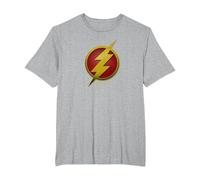 The Flash Movie Flash Symbol Camiseta, Hombre Tallas Grandes, Gris Jaspeado, 2X Alto