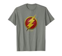 The Flash Movie Flash Symbol Camiseta, Hombre, Verde Militar Jaspeado, XXL
