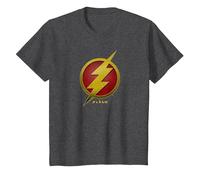 The Flash Movie Flash Symbol Camiseta, Niños, Jaspeado Oscuro, 12 años