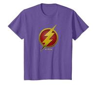 The Flash Movie Flash Symbol Camiseta, Niños, Morado Jaspeado, 12 años