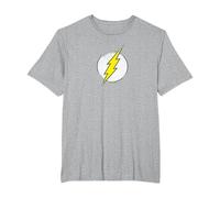 The Flash Rough Flash Logo Camiseta, Hombre Tallas Grandes, Gris Jaspeado, 4X Alto