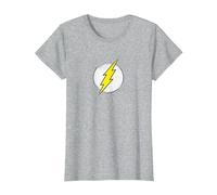 The Flash Rough Flash Logo Camiseta, Mujer, Gris Jaspeado, S