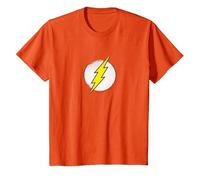 The Flash Rough Flash Logo Camiseta, Niños, Naranja, 12 años