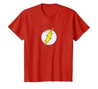 The Flash Rough Flash Logo Camiseta, Niños, Rojo, 12 años