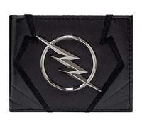 The Flash Zoom Emblem Jay Garrick Metal Bolt Emblem Billetera/Cartera Bi-Fold ID & Card Holder, Negro