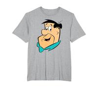 The Flintstones Fred Face Camiseta, Hombre Tallas Grandes, Gris Jaspeado, 2X Alto