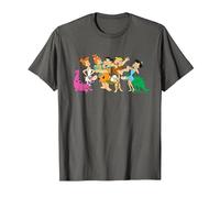 The Flintstones Fred Wilma Barney Group Photo Camiseta, Hombre, Asfalto, 4XL