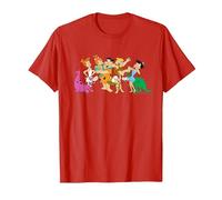 The Flintstones Fred Wilma Barney Group Photo Camiseta, Hombre, Rojo, S