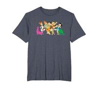 The Flintstones Fred Wilma Barney Group Photo Camiseta, Hombre Tallas Grandes, Azul Jaspeado, 2X Alto