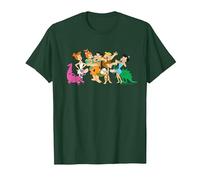 The Flintstones Fred Wilma Barney Group Photo Camiseta, Hombre, Verde Bosque, XL