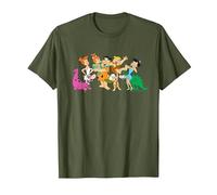 The Flintstones Fred Wilma Barney Group Photo Camiseta, Hombre, Verde Oliva, XL