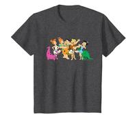 The Flintstones Fred Wilma Barney Group Photo Camiseta, Niños, Jaspeado Oscuro, 12 años