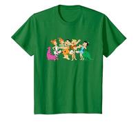 The Flintstones Fred Wilma Barney Group Photo Camiseta, Niños, Verde Kelly, 8 años