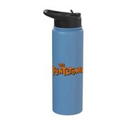 The Flintstones Logo on White Stainless Steel Insulated Water Bottle