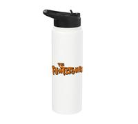 The Flintstones Logo on White Stainless Steel Insulated Water Bottle