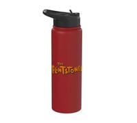The Flintstones Logo on White Stainless Steel Insulated Water Bottle