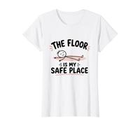 The Floor Is My Safe Place Camiseta gráfica económica, Mujer, Blanco, M