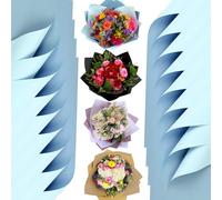 the florist Supply Colorblend - Hoja de papel de regalo, diseño de flores, color azul celta