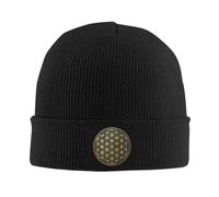 The Flower of Life Gold Mandala Knitted Hats Winter Warm Beanies Cap Unisex Knit Bonnet Caps Fashion