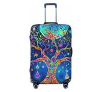 The Fluorescent Tree of Life - Funda elástica para equipaje de viaje, protector de maleta, funda de equipaje con impresión antiarañazos, Black, L