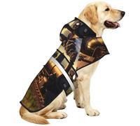 The Flying Train - Chubasquero impermeable para perros con capucha, tiras reflectantes y correa ajustable para el vientre, se adapta a perros pequeños a grandes