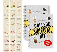 The 'For When..' Libro de tarjetas de regalo del kit de supervivencia universitaria, organizador de folletos de supervivencia universitaria 2026 para salir de casa, libro para titulares (2Pcs)