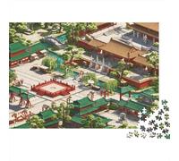 The Forbidden City Puzzles 1000 Piezas Reciclado Papel Courtyard Adulto Rompecabezas Desarrollo Niños‘s Inteligencia Educativo Juego for Familia 38x26cm/1000pcs